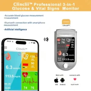 Clinclii™ Professional 3in1 Glucose & Vital Signs Monitor