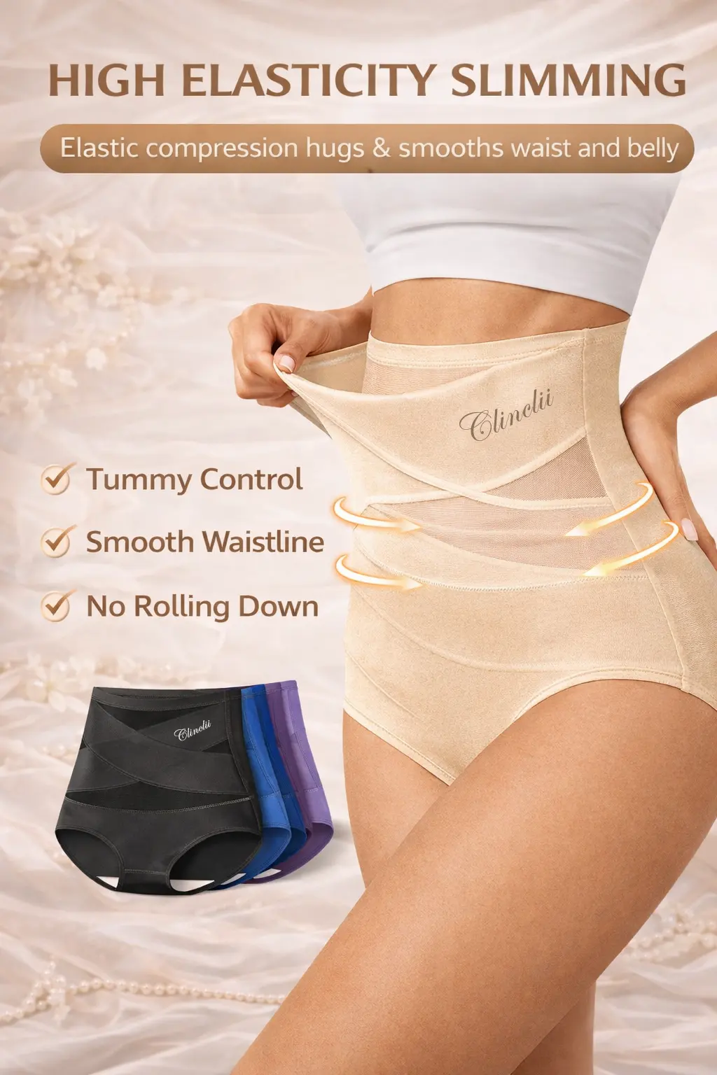 Clinclii™ SculptFit High-Waist Shaping Panties | Seamless Tummy Control & Full Coverage Lift