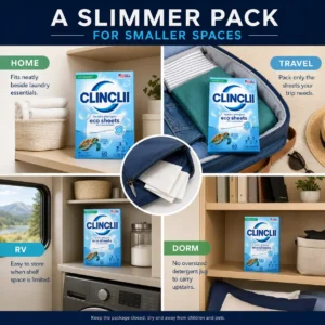 CLINCLII Laundry Detergent Eco Sheets — Fresh Scent, 60 Loads