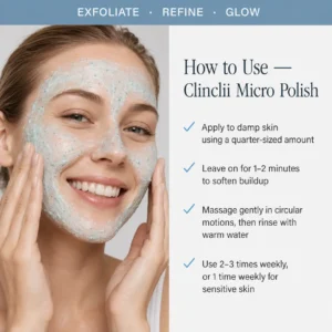 ✨ Clinclii Micro-Polishing Facial Scrub – Vitamin C + Fruit Enzyme Exfoliating Care for Smoother, Brighter-Looking Skin ✨
